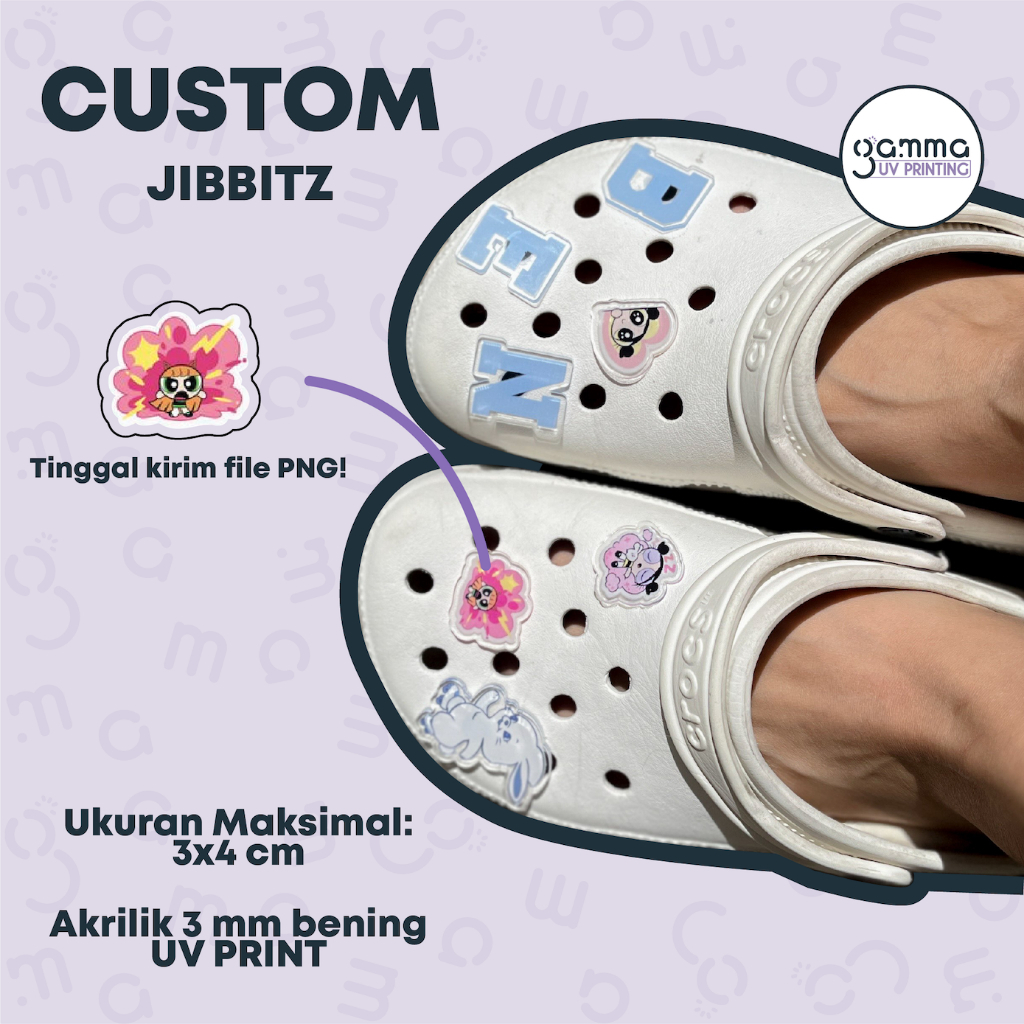 Koota - Jibbitz Acrylic Custom New Jeans BT21 Seventeen / Crocs Kustom Nama Akrilik Jibbitz
