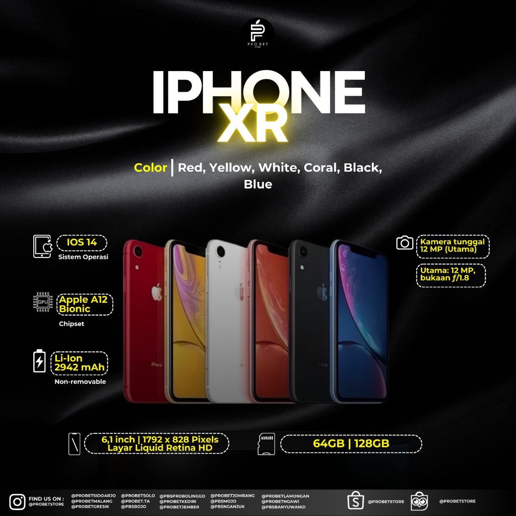 IP XR 64GB / 128GB / 256GB FULLSET LIKE NEW SECOND ORIGINAL