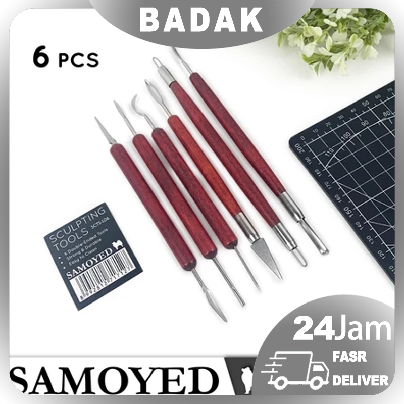

Alat Ukir / Pahat Seni Patung / Pot Tanah Liat Polimer / Keramik / Lilin / Dekorasi Kue / Pottery / Polymer / Ceramic Clay / Wax / Plaster / Cake Frosting Sculpting / Modeling / Carving Tools Samoyed SCTS-L06