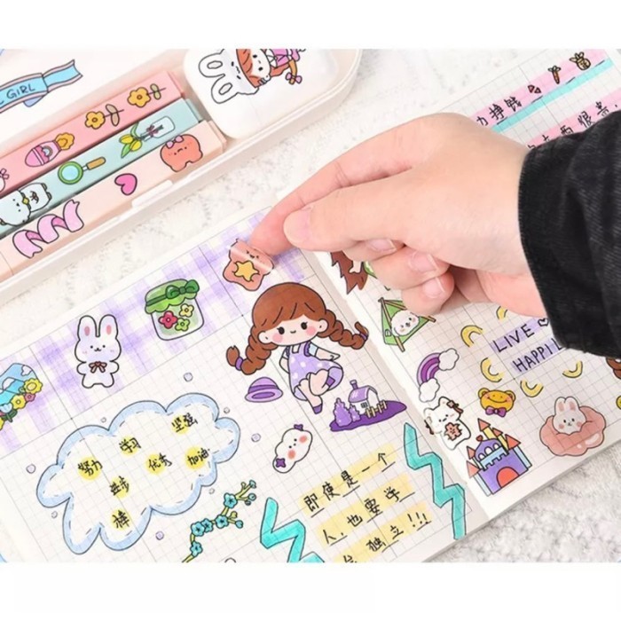 

Sticker Stiker Momo 2D Rainbow Pelangi Mix 4 Warna Isi 100 Pcs/Box