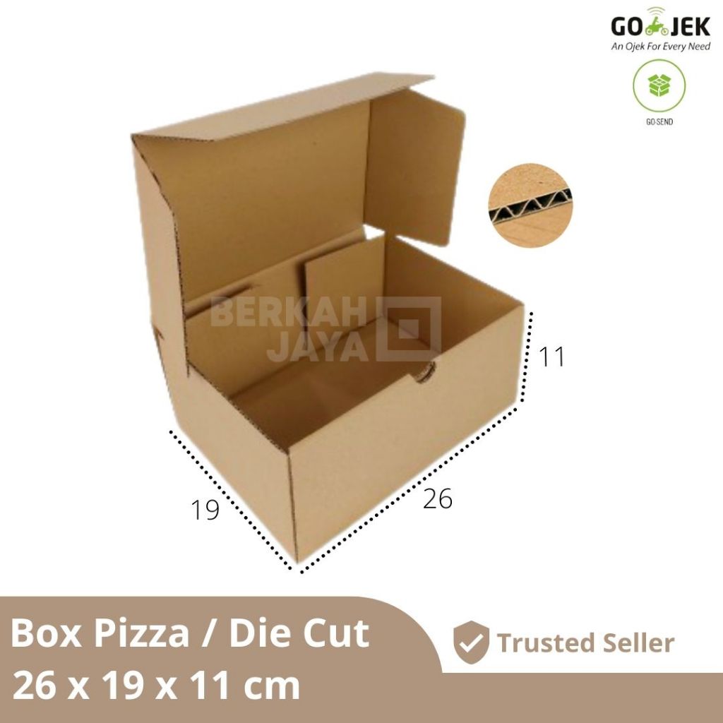 

(HARGA SPESIAL) BOX KARDUS 26x19x11 cm DUS PACKING 26 x 19 x 11 cm DIE CUT PIZZA