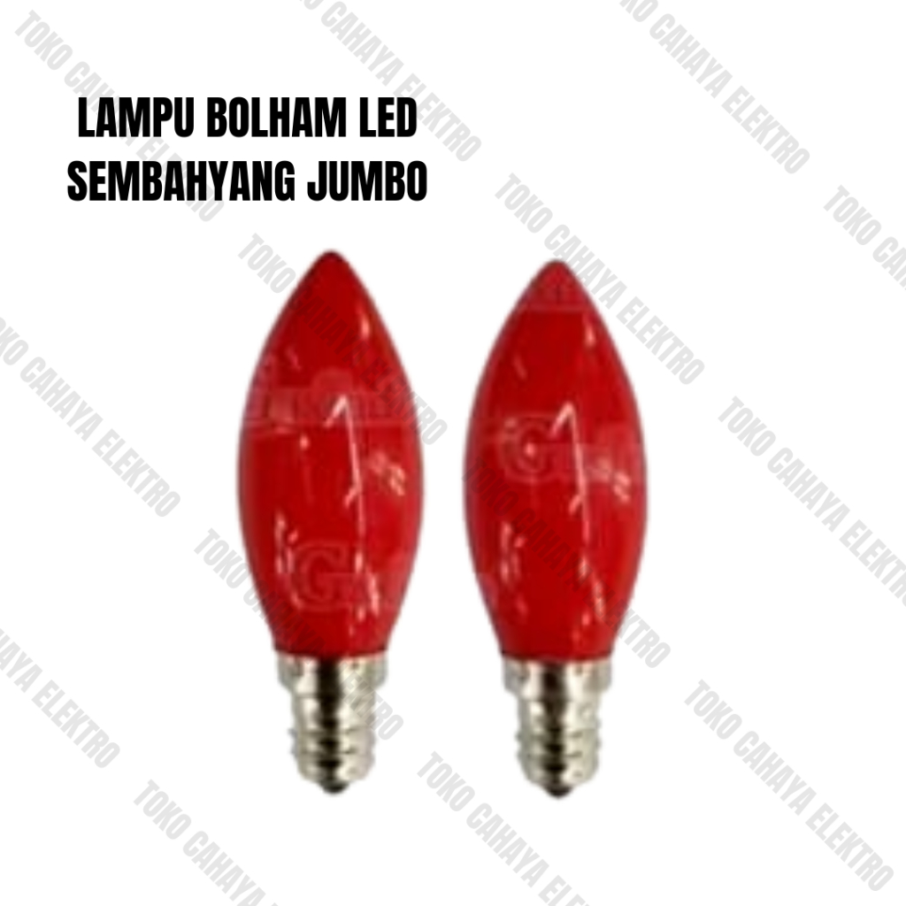 LAMPU BOHLAM BOLHAM LED SEMBAHYANG E12/E14/E27 1 WATT JUMBO LAMPU SEMBAHYANG MERAH RED BISA COD