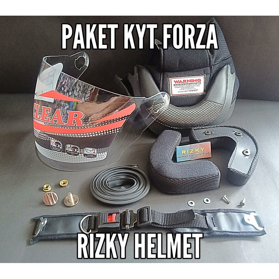 PAKET KYT FORZA, Busa Helm KYT FORZA,  KACA HELM KYT FORZA + LIS KARET + TALI HELM + BAUT MUR HELM