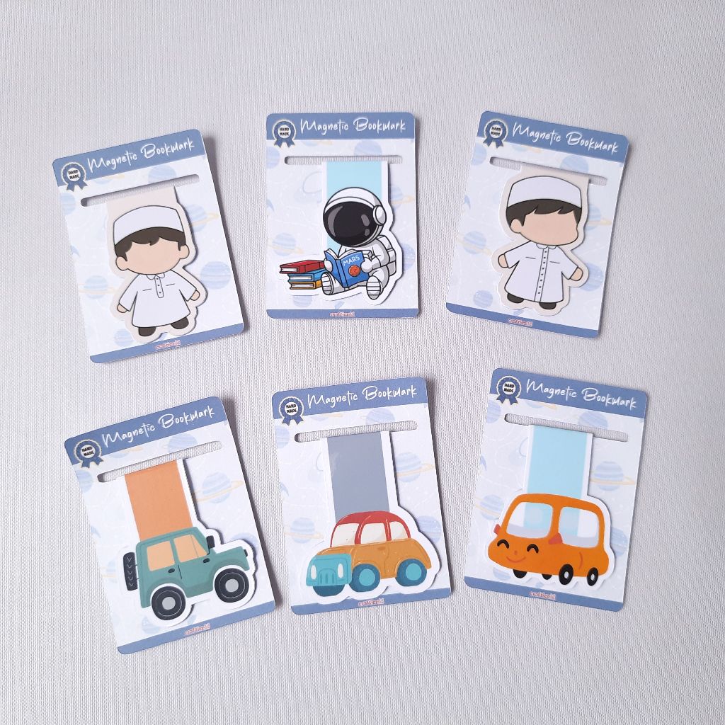 

Handmade Magnetic Bookmark Pembatas Buku Magnet Lucu Boys Series