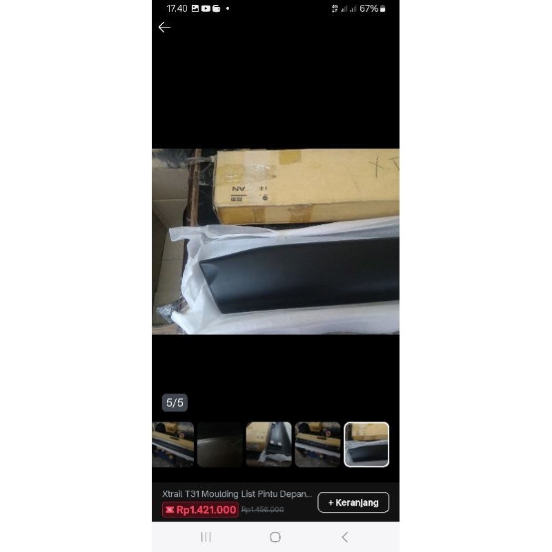 Moulding pintu depan kiri/kananNissan XtrailT31 Ori New 100%