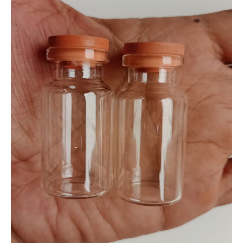 BOTOL VIAL 10ML TUTUP KARET MERAH|BOTOL VIAL 10ML TUTUP KARET| 100PCS