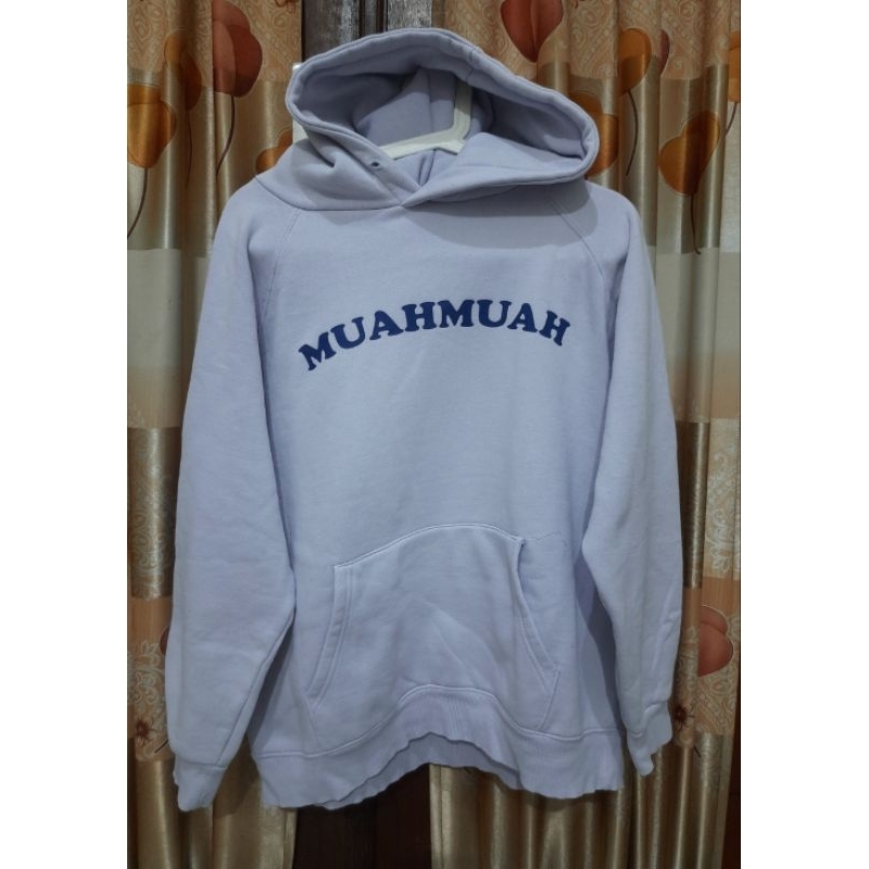 Hoodie Muahmuah Indonesia biru muda
