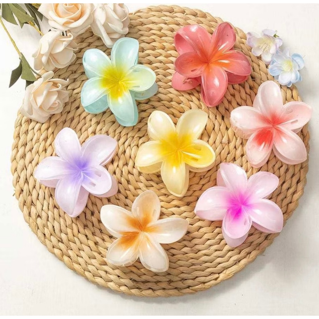 Jepit Rambut Kamboja Besar / Jedai Bunga Kamboja Bali Glossy Korea