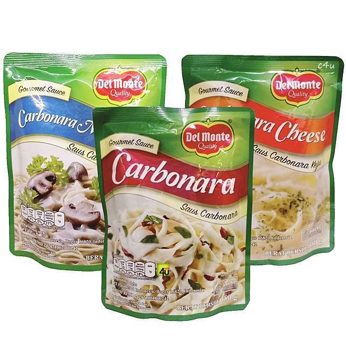 

Del Monte Carbonara Pouch Series 180gr | Carbonara Ori, Carbonara Cheese, Carbonara Mushroom
