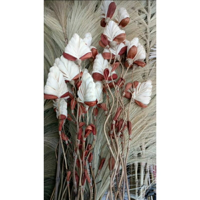 5 BATANG BAMBU ULIR BUNGA KLOBOT KIPAS