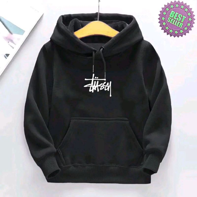 Sweater Anak Jaket Hoodie Laki Laki Perempuan Sablon Stussy 2-12 Tahun