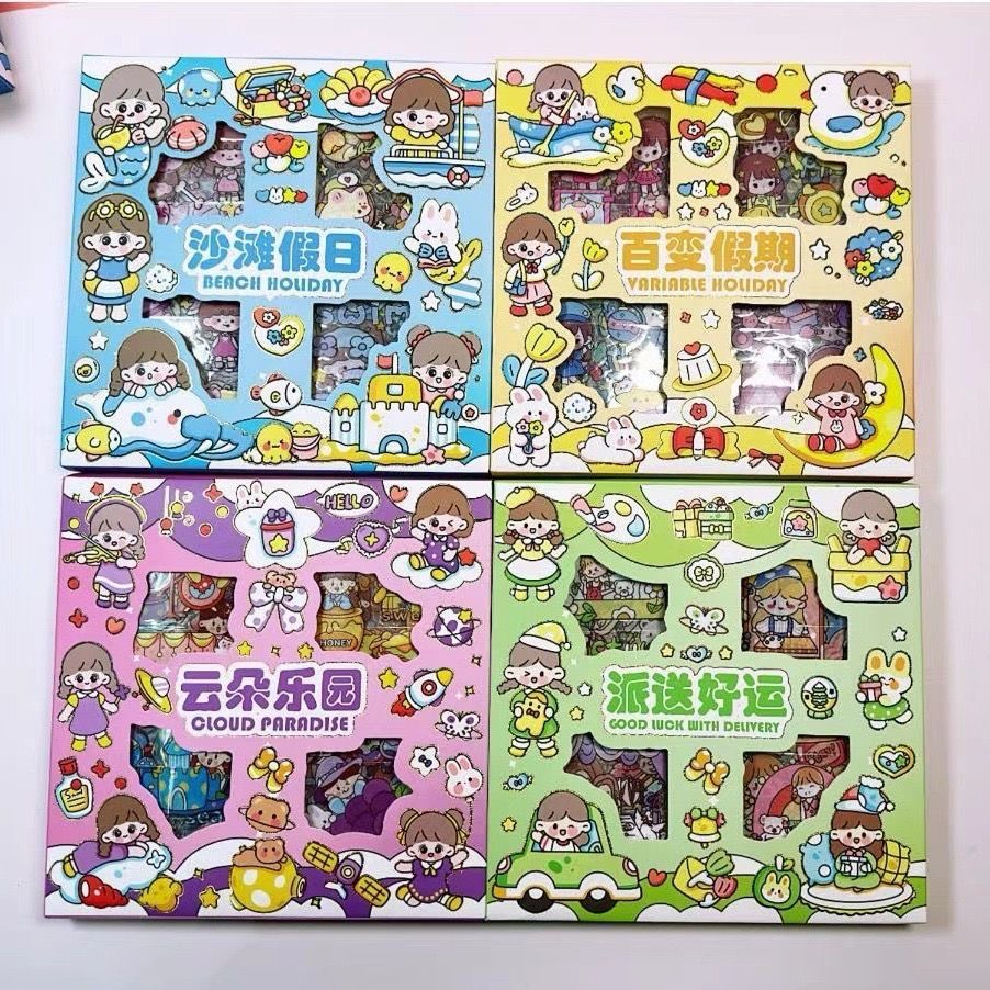 

Sticker Momo Warna-Warni Lucu 100 Pcs Stiker Estetik Mix Color Karakter