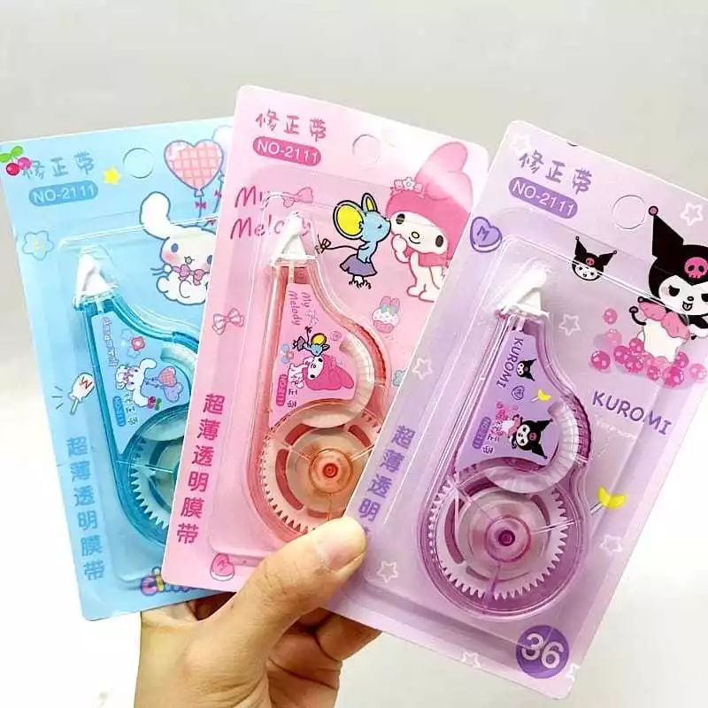 

Pita Penghapus Tip Ex Kertas Kuromi Melody Cinnamon Roll / Tip Ex KERTAS