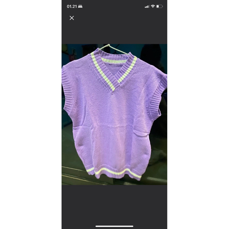 vest rajut ungu lilac