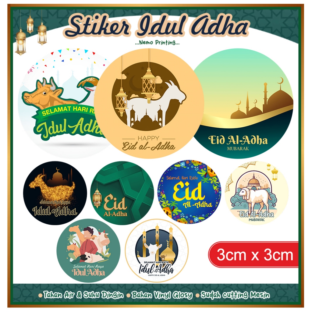 

Stiker Label Bulat Hari Lebaran Idul Adha Sticker Hampers Parcel Kue Label Wadah daging Qurban / LBC