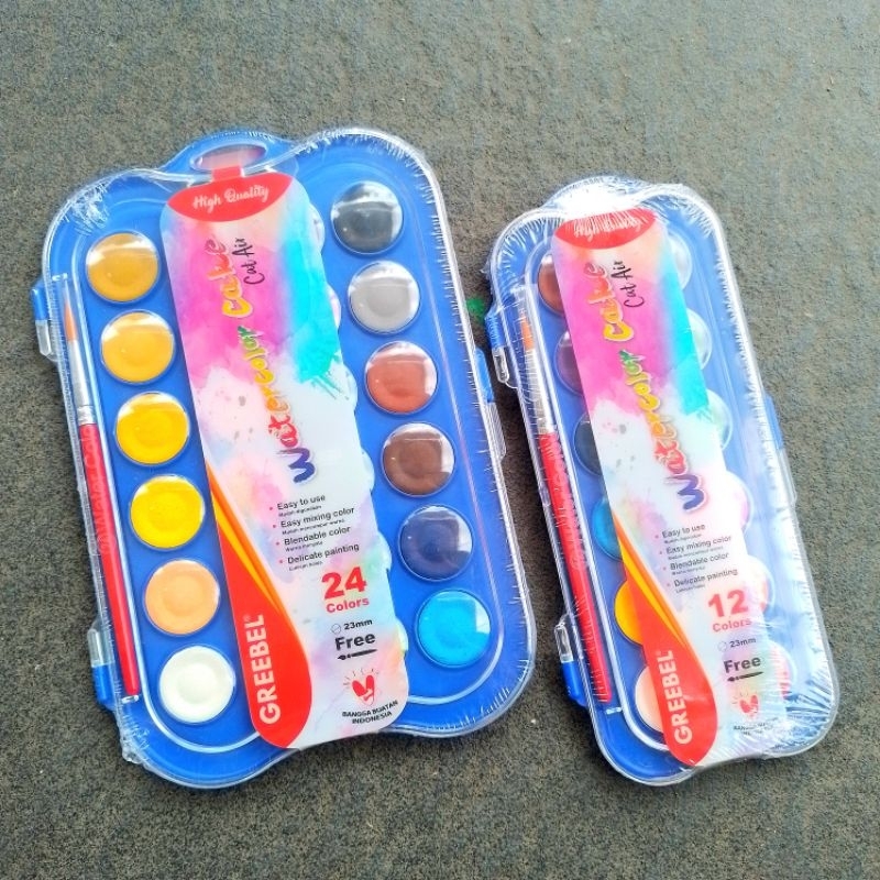 

Cat Air Water Color Cake Greebel 12 & 24 Warna ( Set ) [ Original ]