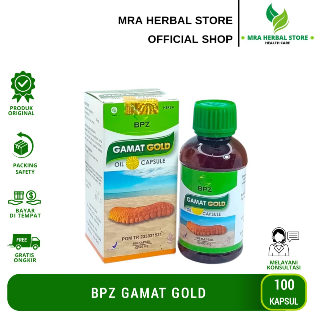 BPZ Gamat Gold Oil Capsule | Kapsul Ekstrak Gamat Membantu Memelihara Kesehatan | Isi 100 Kapsul