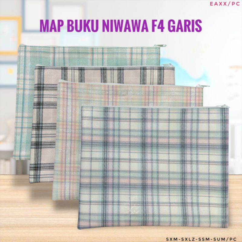 

SQ Niwawa Map Buku F4 Garis/Map Buku Kain Warna Garis/Per Pcs
