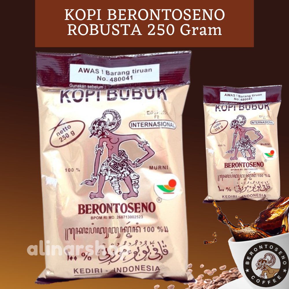 

KOPI BUBUK BERONTOSENO INTERNASIONAL ROBUSTA 250 Gram (KOPI MURNI)