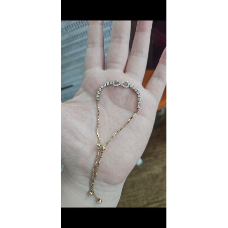 Gelang dewasa pita infinity jedar double susun layer emas asli 375 8k