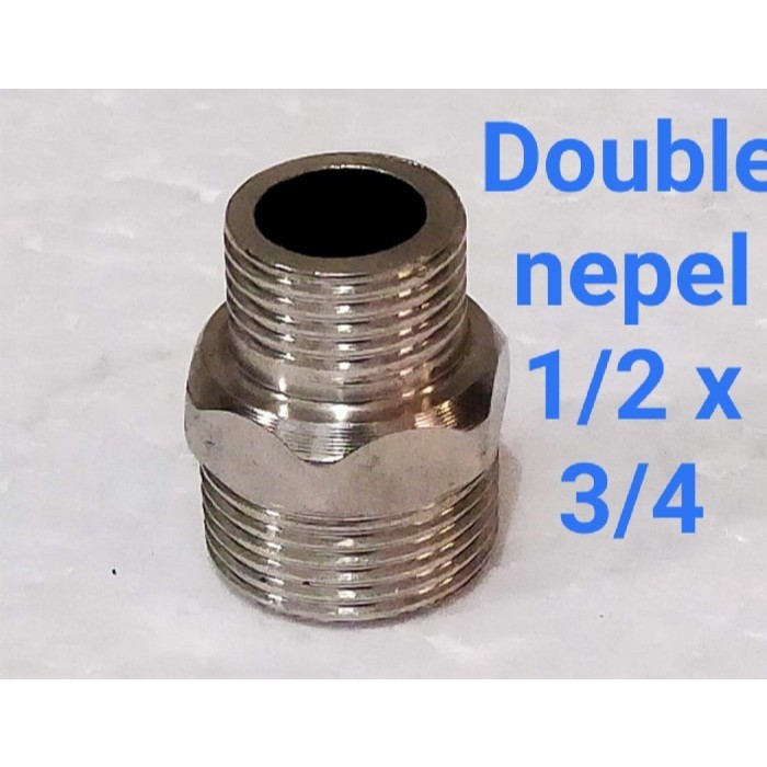 Double nepel 1/2 x 3/4 drat luar
