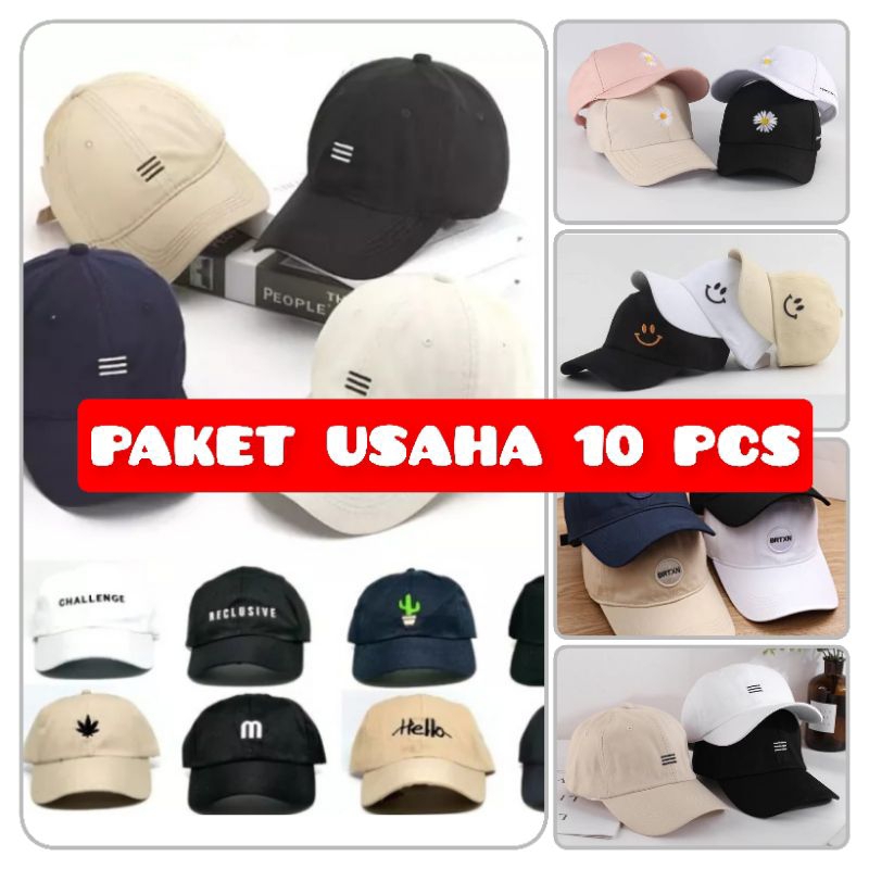 PAKET USAHA 10 TOPI BISBOL TOPI OUTDOOR TOPI FASHION