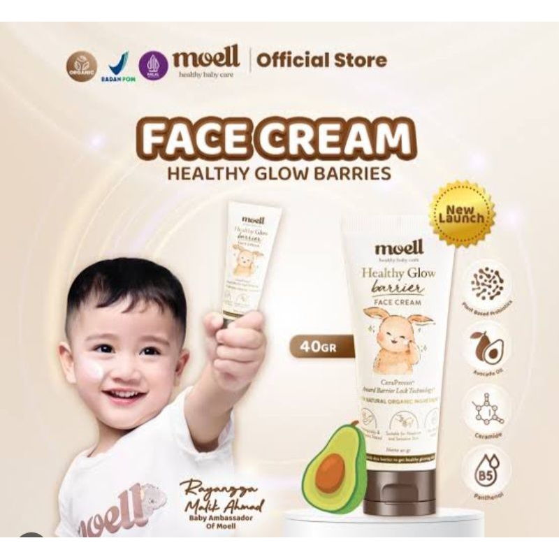 MOELL HEALTHY BABY CARE BARRIER FACE CREAM | FACE CREAM BABY 40GR