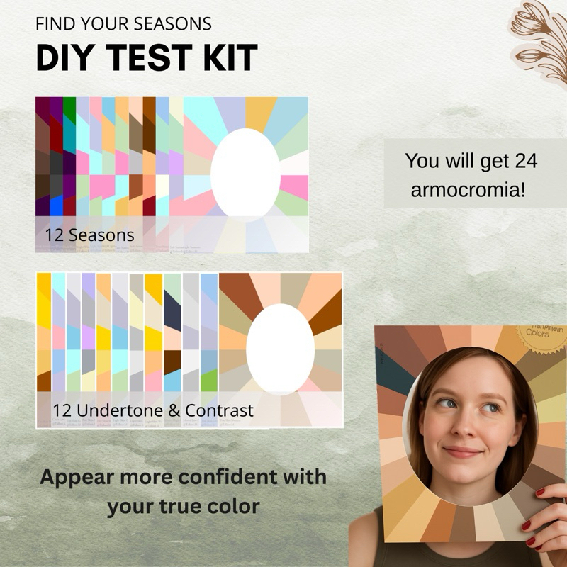 

DIY Color Analysis Test KIT (Personal Color test) 12 seasons