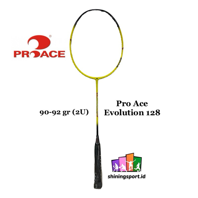 Raket Badminton Pro Ace Evolution 128 (+ Free Kaos & Towel Grip 2 pcs)
