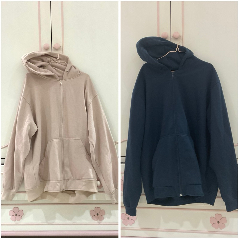 Preloved Jacket Hoodie Pink and Navy || Baju Jaket Wanita Pria Second