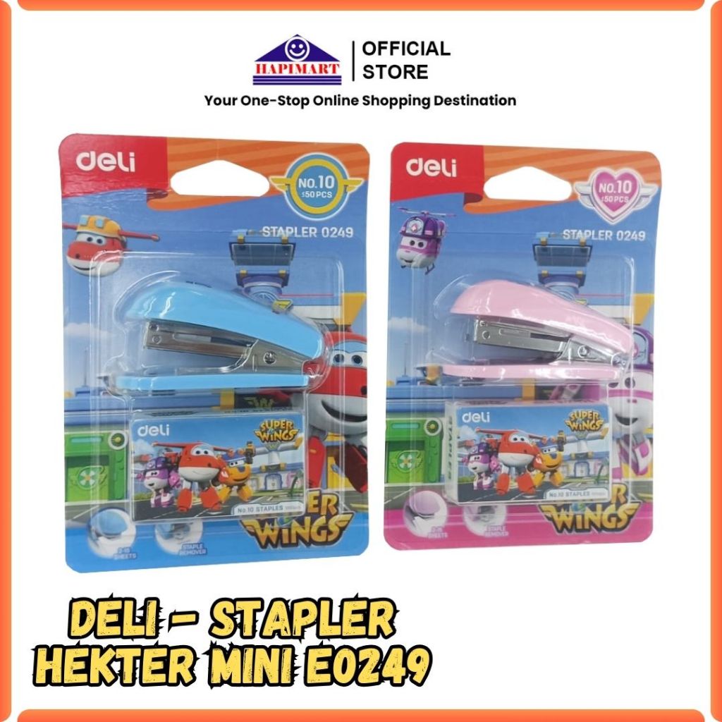

Straples Anak Tema superwings Stapler Sekolah 12 sheets, No. 10/2 in 1 Stapler Anak/Mini Stapler 12 sheets No 10