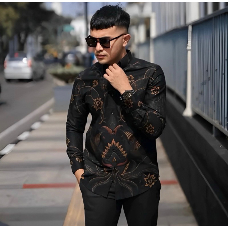 Terbaru Kemeja Batik Pria Lengan Panjang Batik pria Kemeja pria Baju batik Original Size M L XL XXL