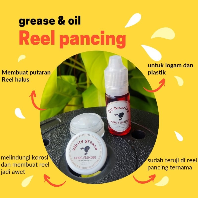 pelumas reel pancing white grease dan oil bearing