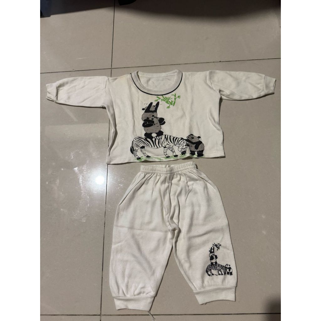 set setelan baju celana bayi enrica