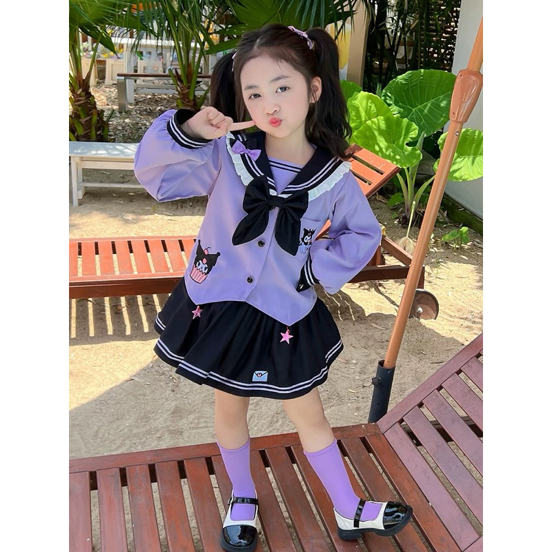 KUROMI SET ANAK UNIFORM SET KUROMI