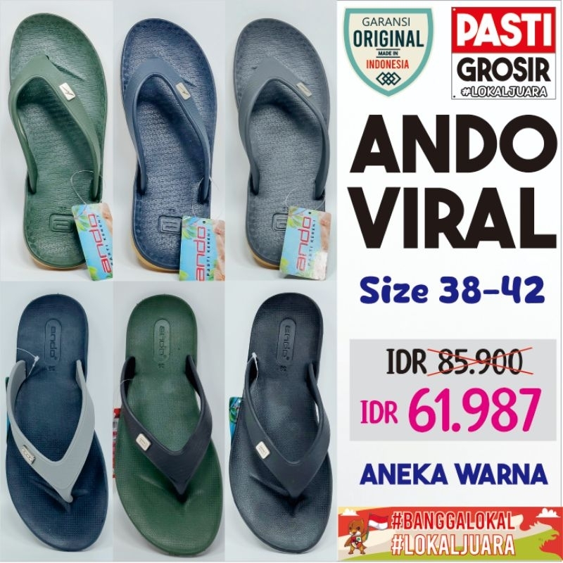 Ando Viral  Viral 2 Gum Ukuran 38-42 Sandal Jepit Ando Viral Sandal Ando Termurah Terbaru Pasti Gros