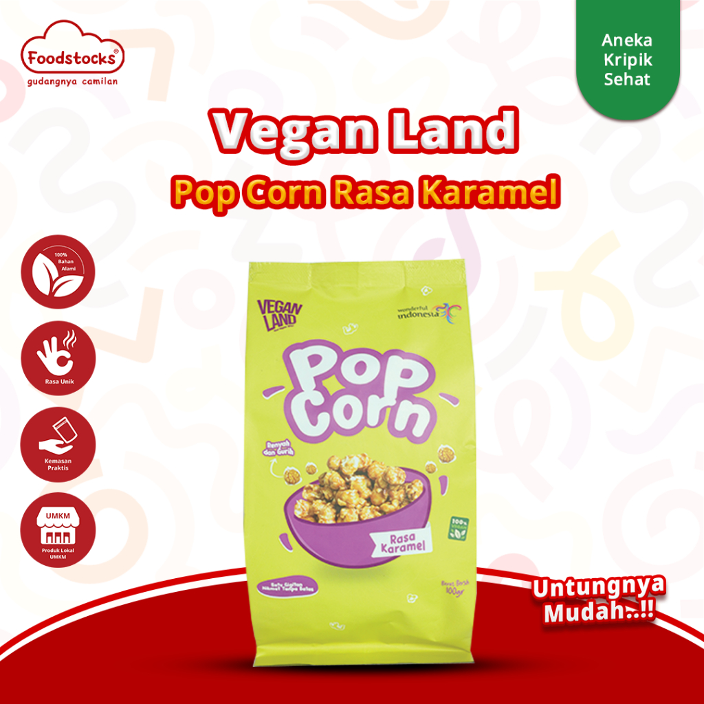 

Pop Corn 100 Gram | Pop Corn Caramel 100 Gr | Popcorn | Vegan Land
