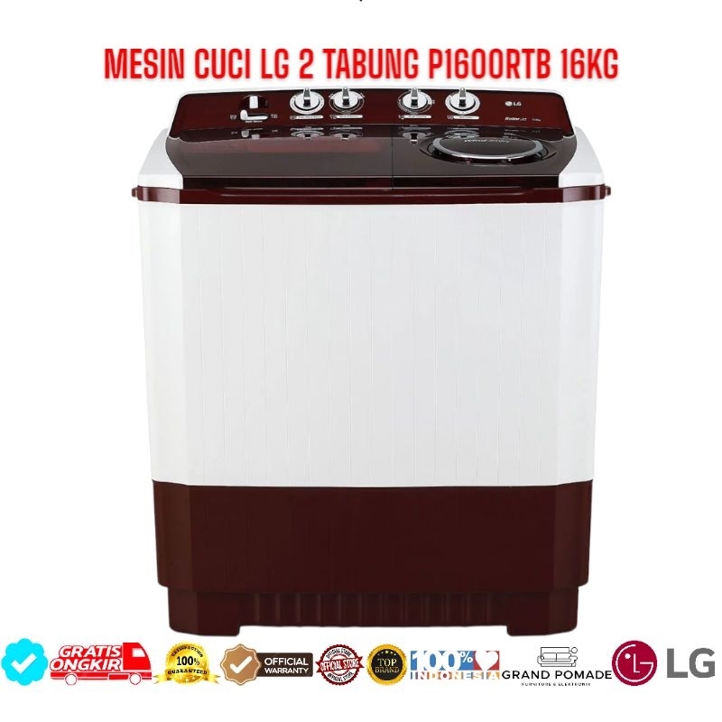 MESIN CUCI LG 2 TABUNG P1600RTB 16KG