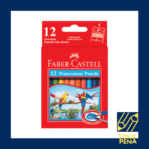 

FABER CASTELL 12 watercolour pencils / pensil warna 12 warna / water color pencil mini 12s