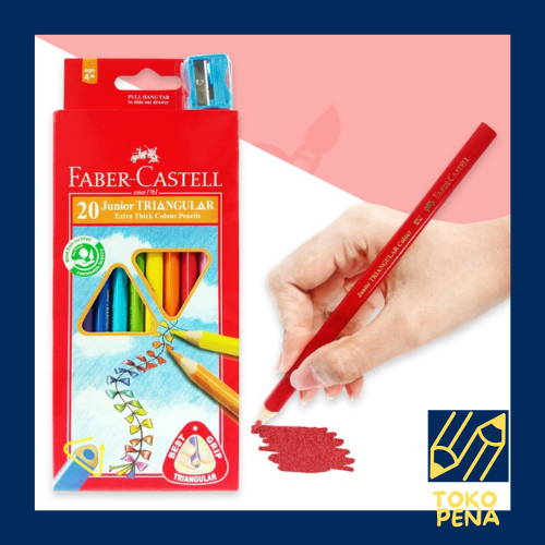 

FABER CASTELL Junior triangular 20 pencil colors / pensil warna anak segitiga 20 warna colours