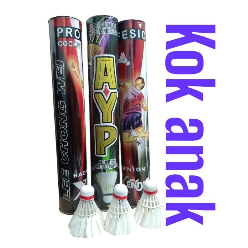 kok bulutangkis anak. Sutlecok dewasa pemula kok badminton 1slop 12pcs