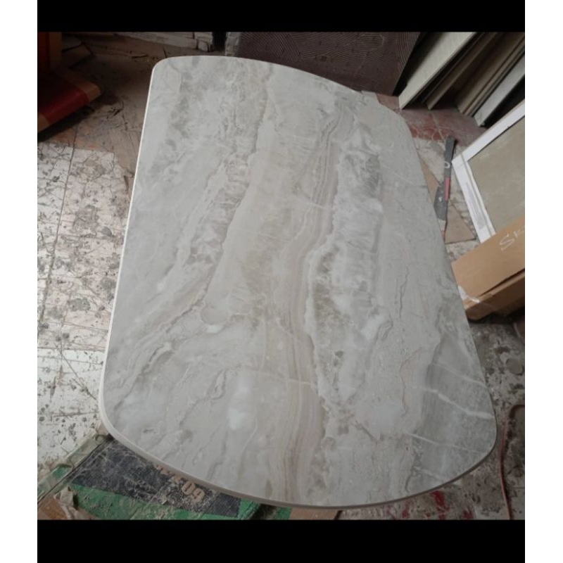 meja geranit /meja ruang tamu oval 60x120 motif marmer