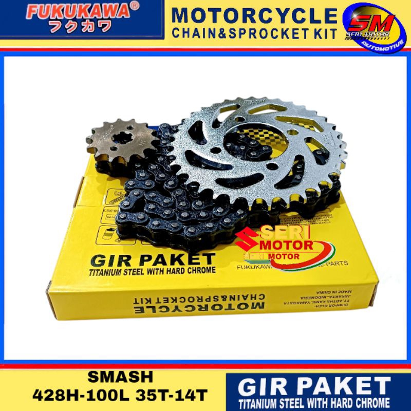 Gear Set Paket Std Suzuki SMASH Fukukawa 428H-100L/35T-14T