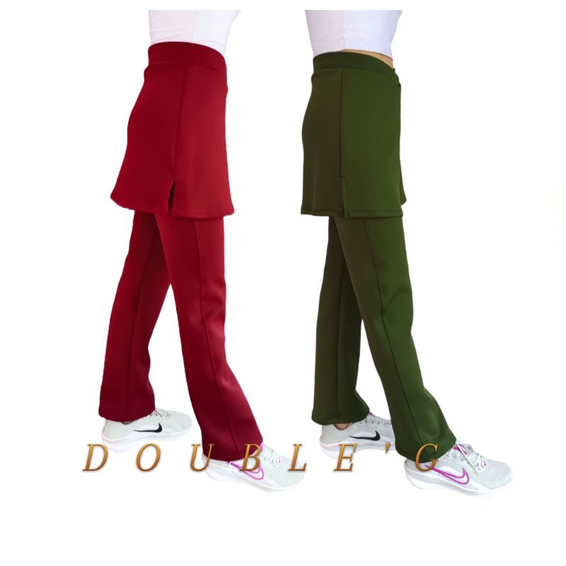 celana senam rok polos/celana olahraga wanita set Rok Zumba Aerobic pinggang karet Scuba cepat kerin