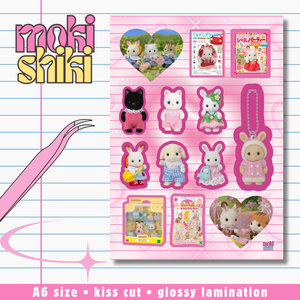 

sylvanian families deco sticker sheet | japanese japan jepang jurnal journal journaling aesthetic y2k laptop hp