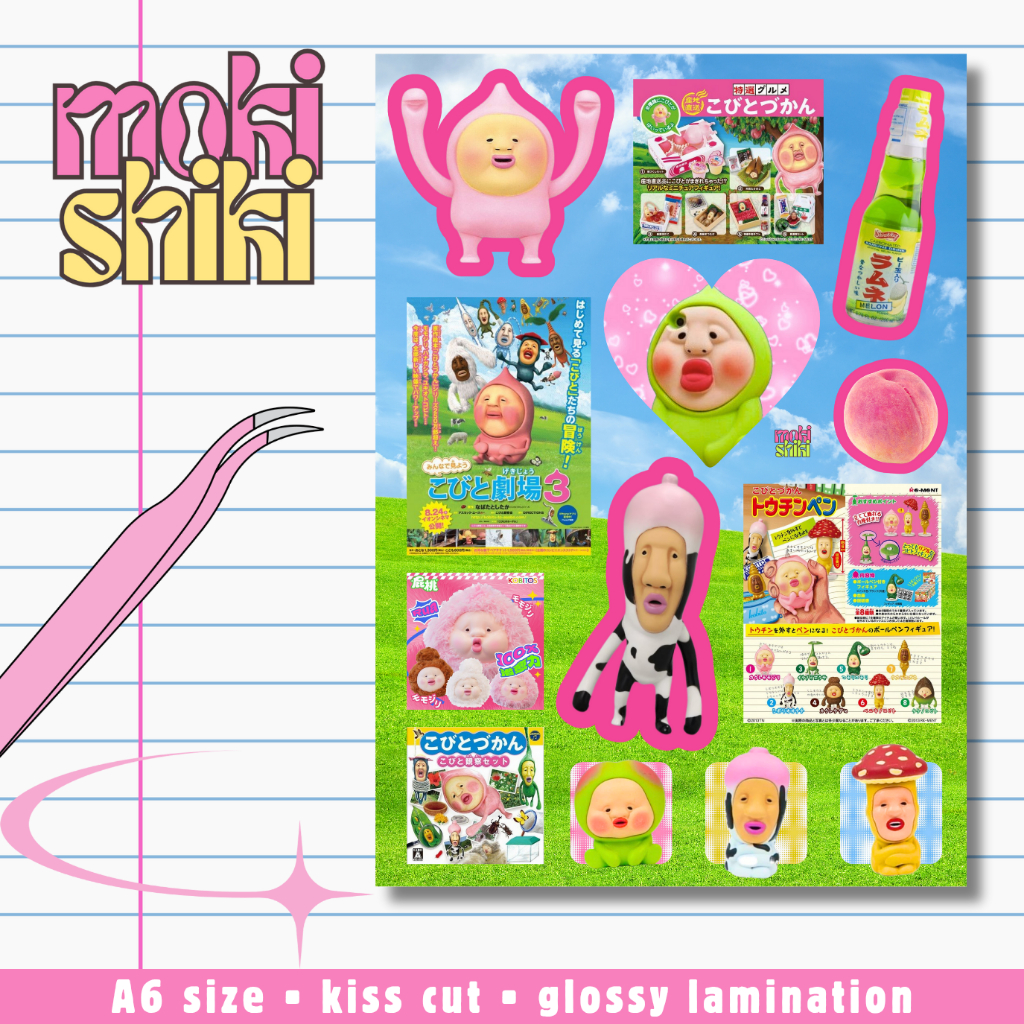 

kobito dukan deco sticker sheet | japanese japan jepang jurnal journal journaling aesthetic y2k laptop hp