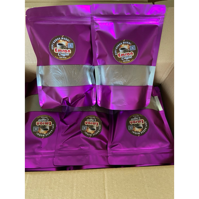 

Kopi bubuk murni kartonan isi 12 pcs kemasan 250 gr(ungu)