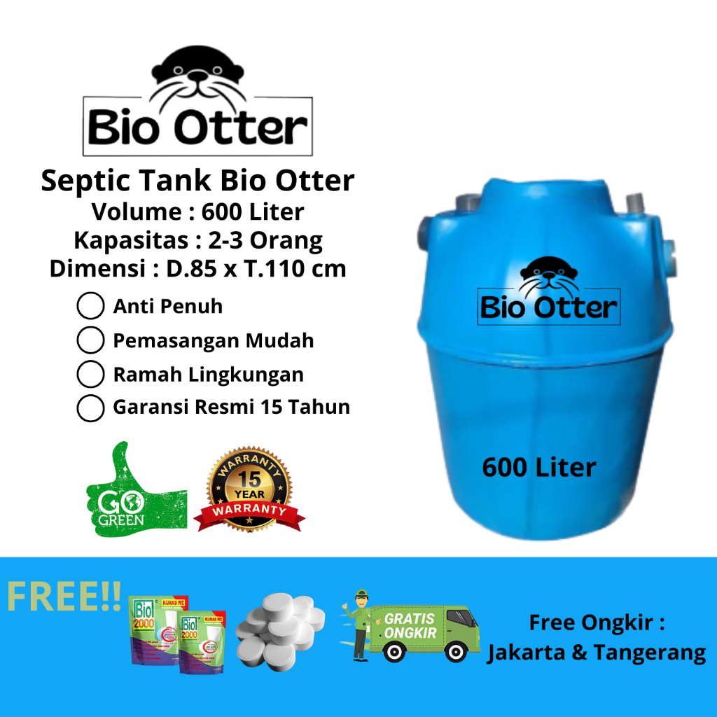 Biotech Biofilter Biofil Sepiteng Bio Septictank Biotank Biotaff 600 Liter