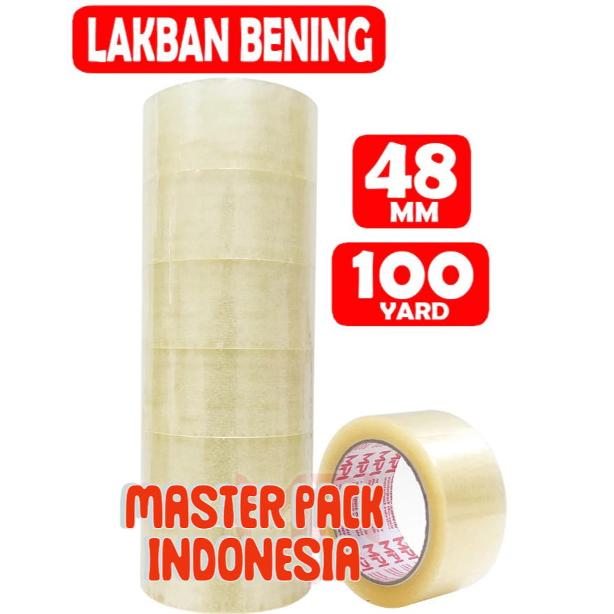

Lakban Bening Ukuran Panjang 48 mm Panjang 100 Yard Kualitas Bagus Dan Tidak Mudah Putus Merek MPI