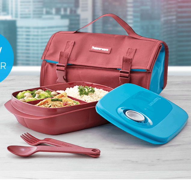 DISKON SALE  Tupperware New BYO Lunch Set B.Y.O Lunch Set Kotak Makan Sendok Garpu Cutlery Tas Bekal